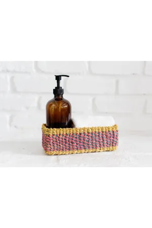 Abaca Storage Tray | Yellow   Pink | Blue