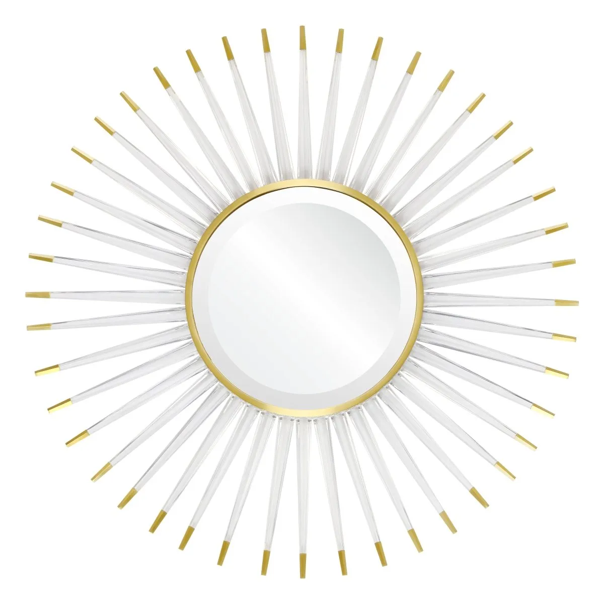 Acrylic & Brass Starburst Mirror by Mirror Home