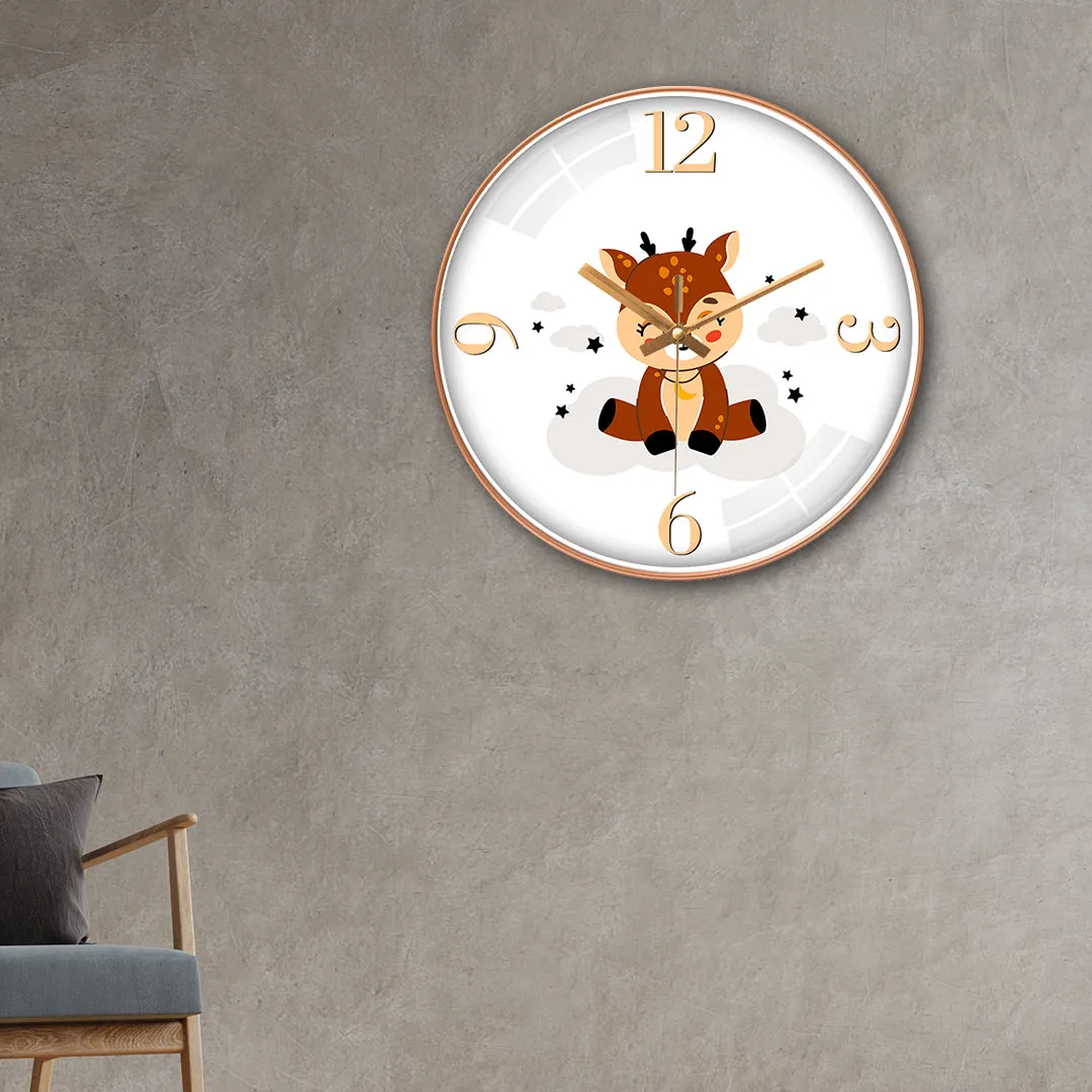 Baby deer wall clock