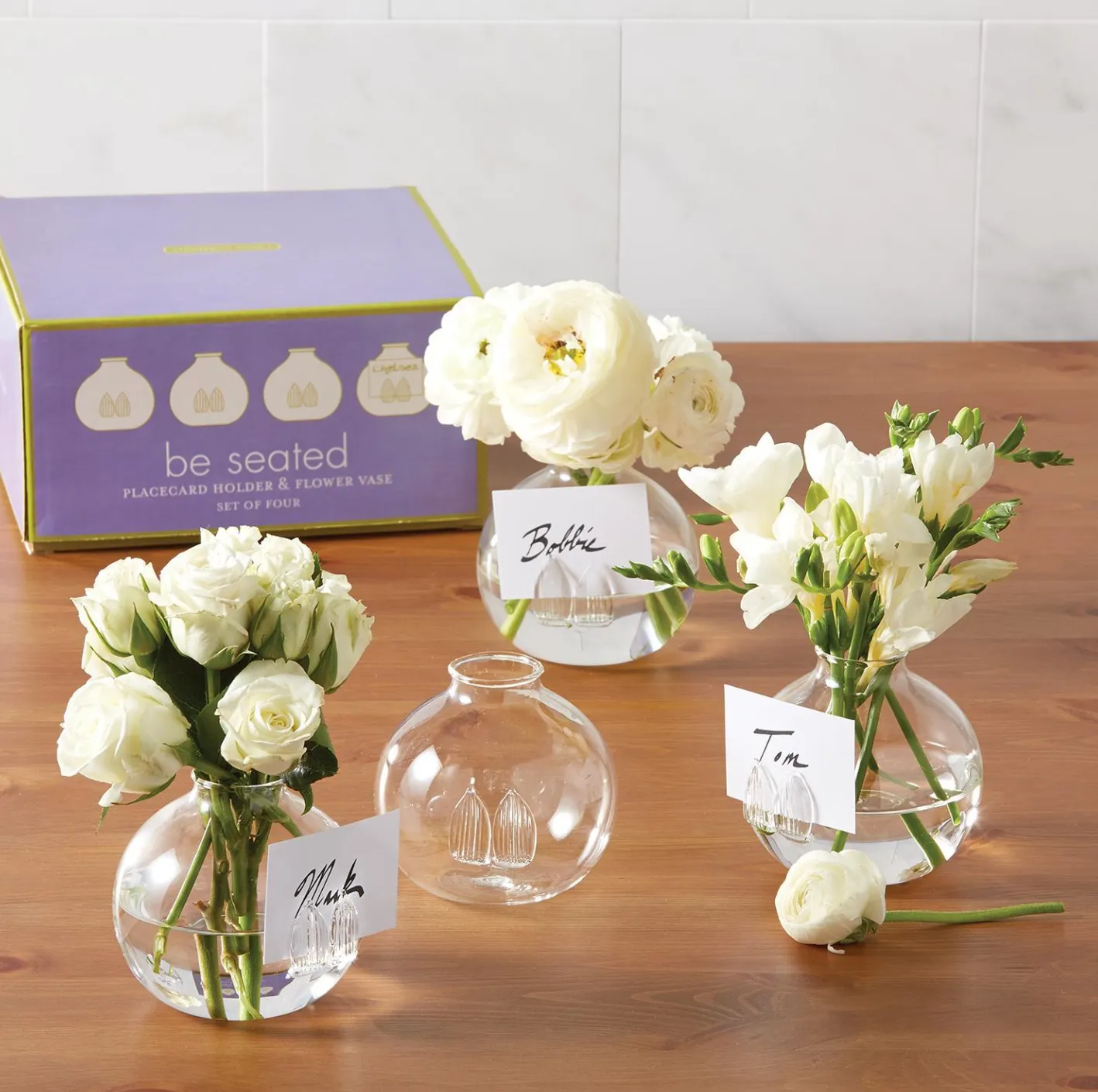 be seated flower place card holder