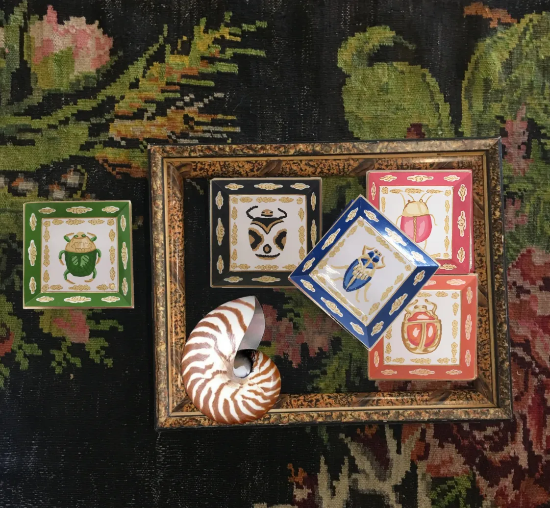 Blue Buggy Tray by Dana Gibson