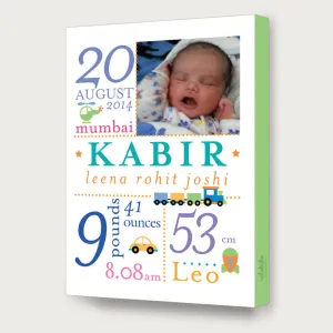 Canvas Birth Details Frame <br> Transport