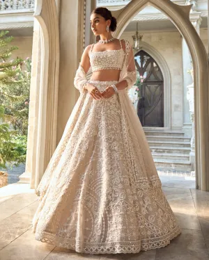 Chapelle Nude Cream Abstract Dori Lehenga Set