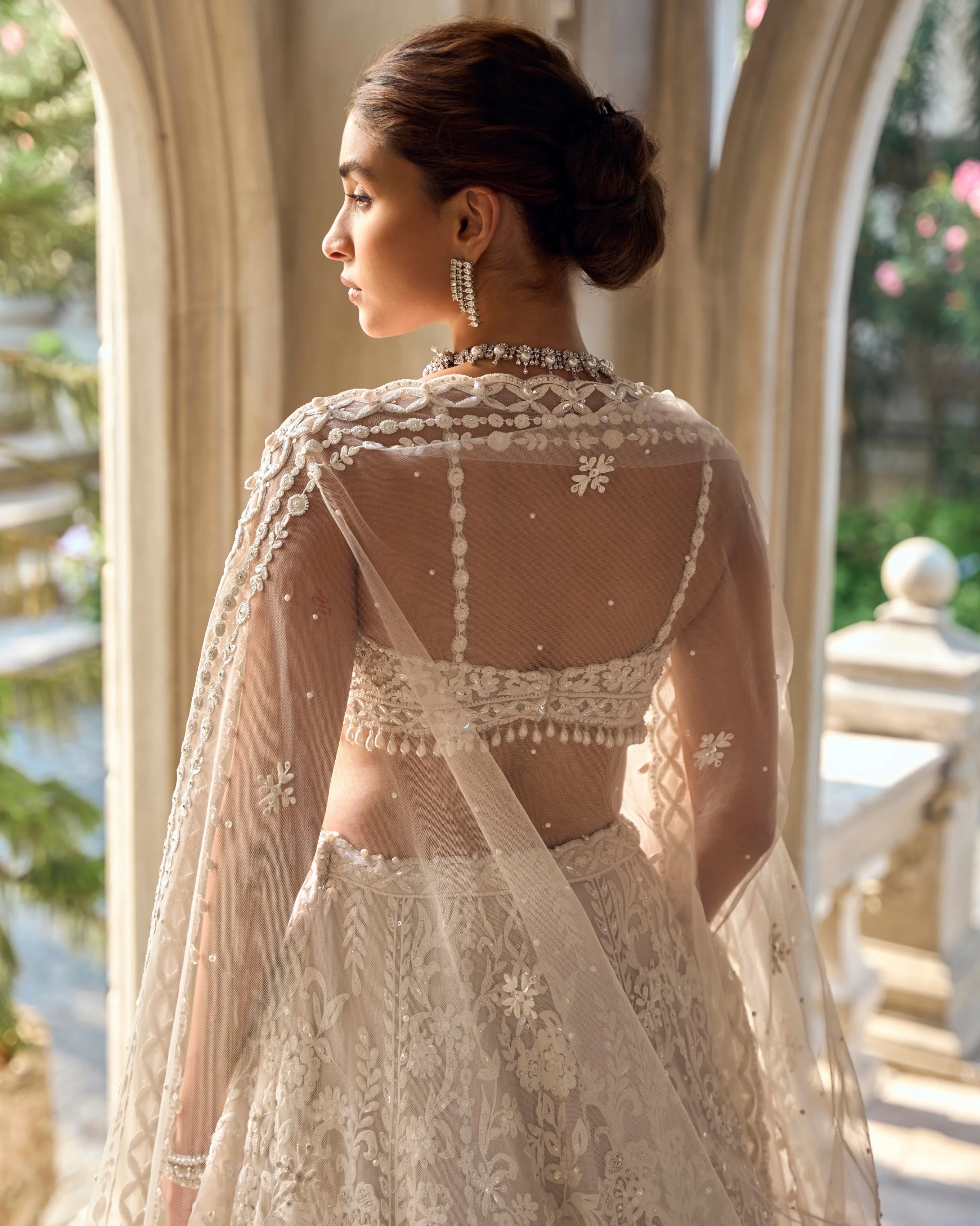 Chapelle Nude Cream Abstract Dori Lehenga Set