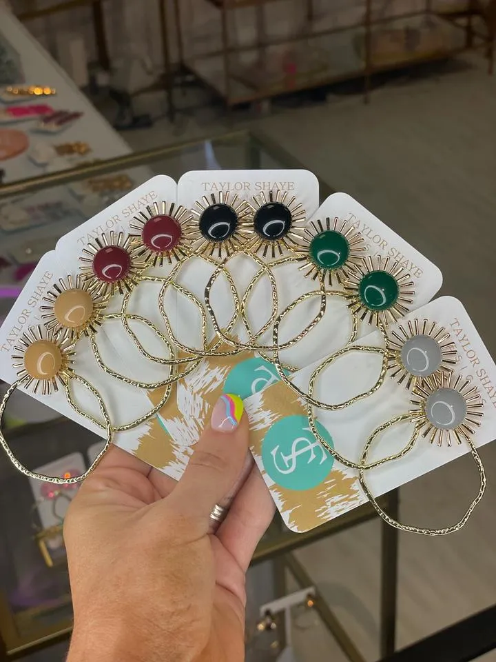 Colorful sunburst hoops