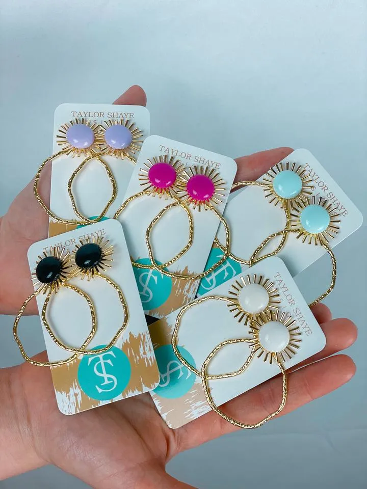 Colorful sunburst hoops