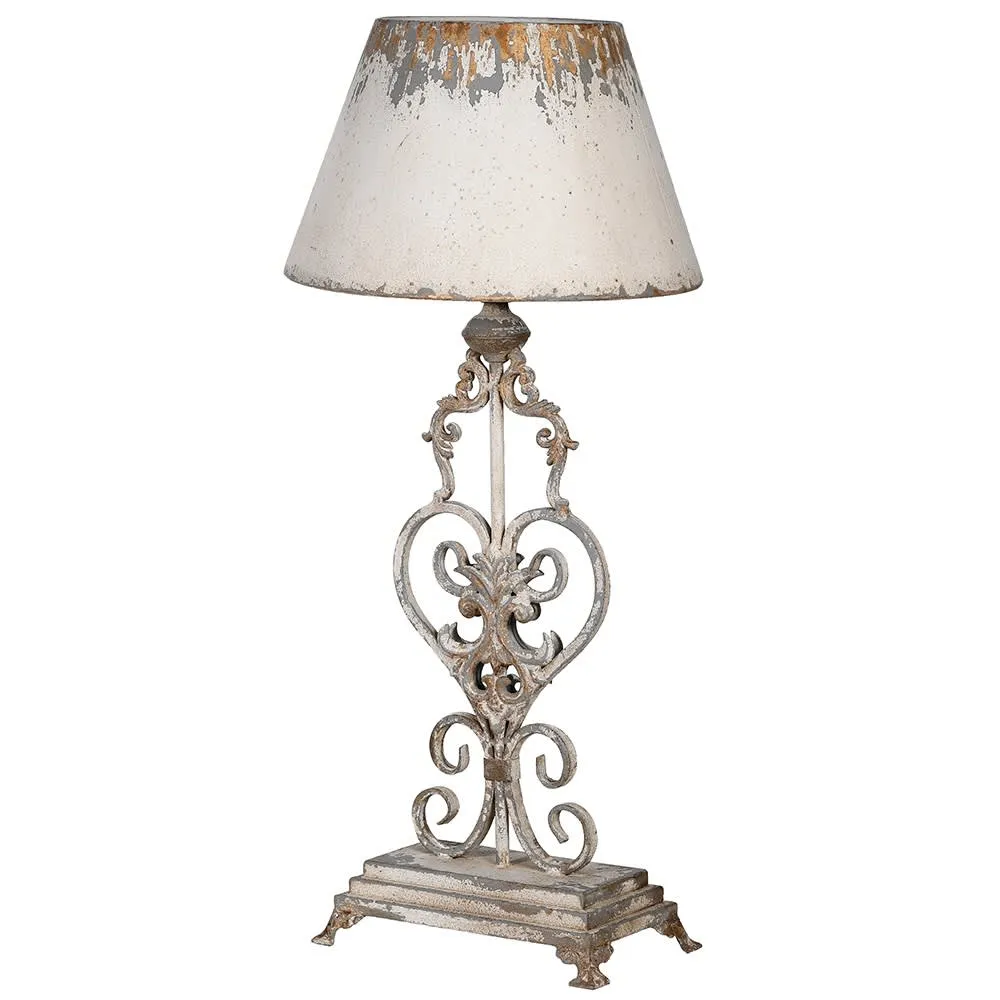 Distressed ornate lamp