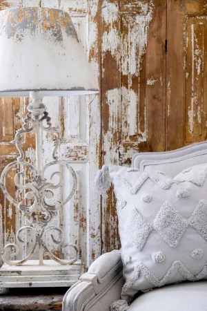 Distressed ornate lamp