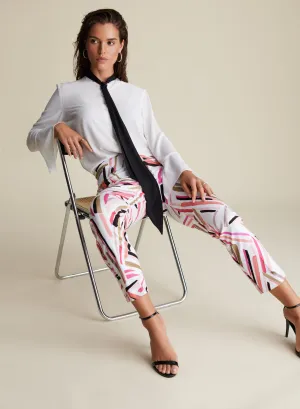 FINAL SALE LYDIA ABSTRACT MULTI COLOR STRIPE PANT - JOSEPH RIBKOFF