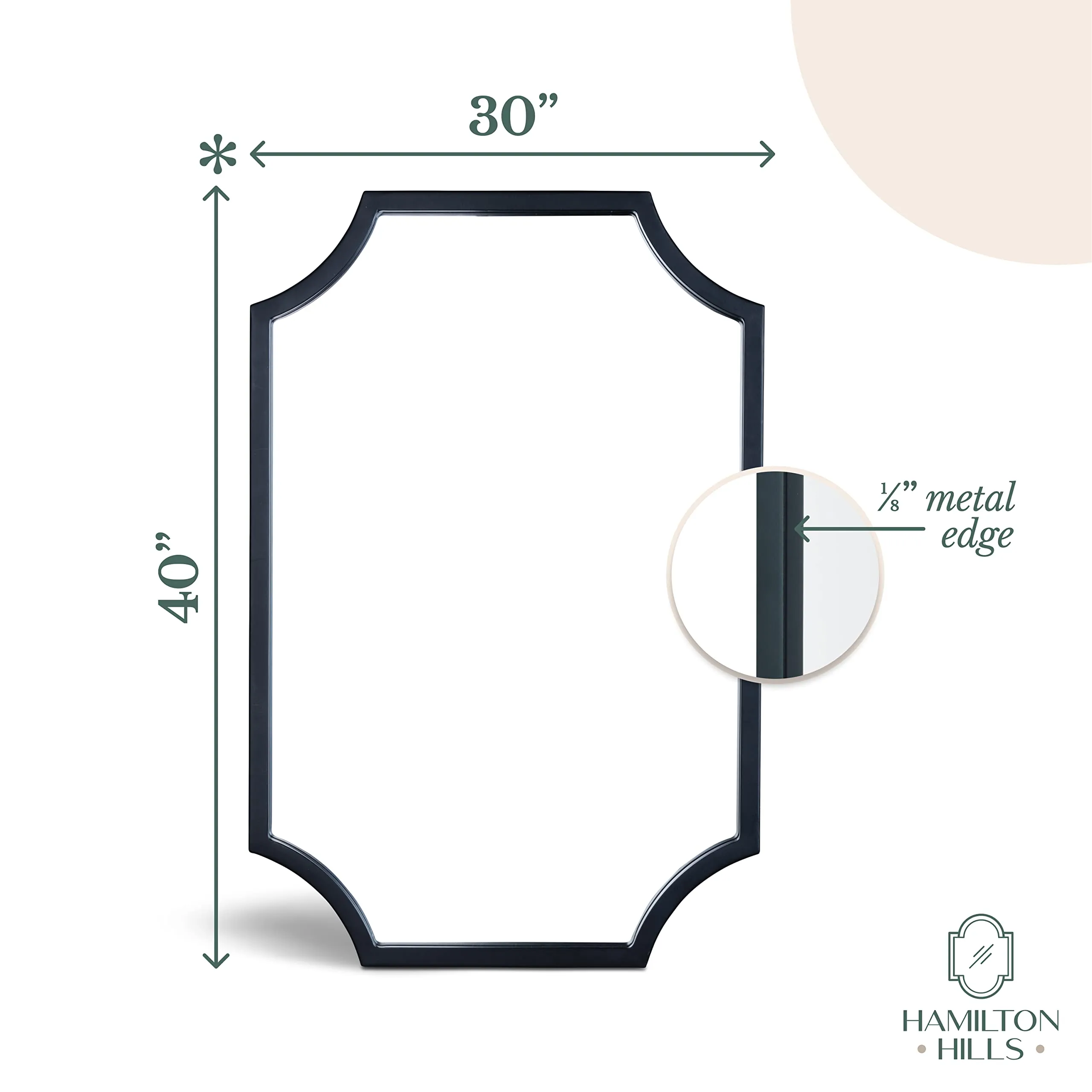 Gold Framed Mirror - Wall-Mounted Scalloped Mirror 30 X 40 Inches - Decorative Gold