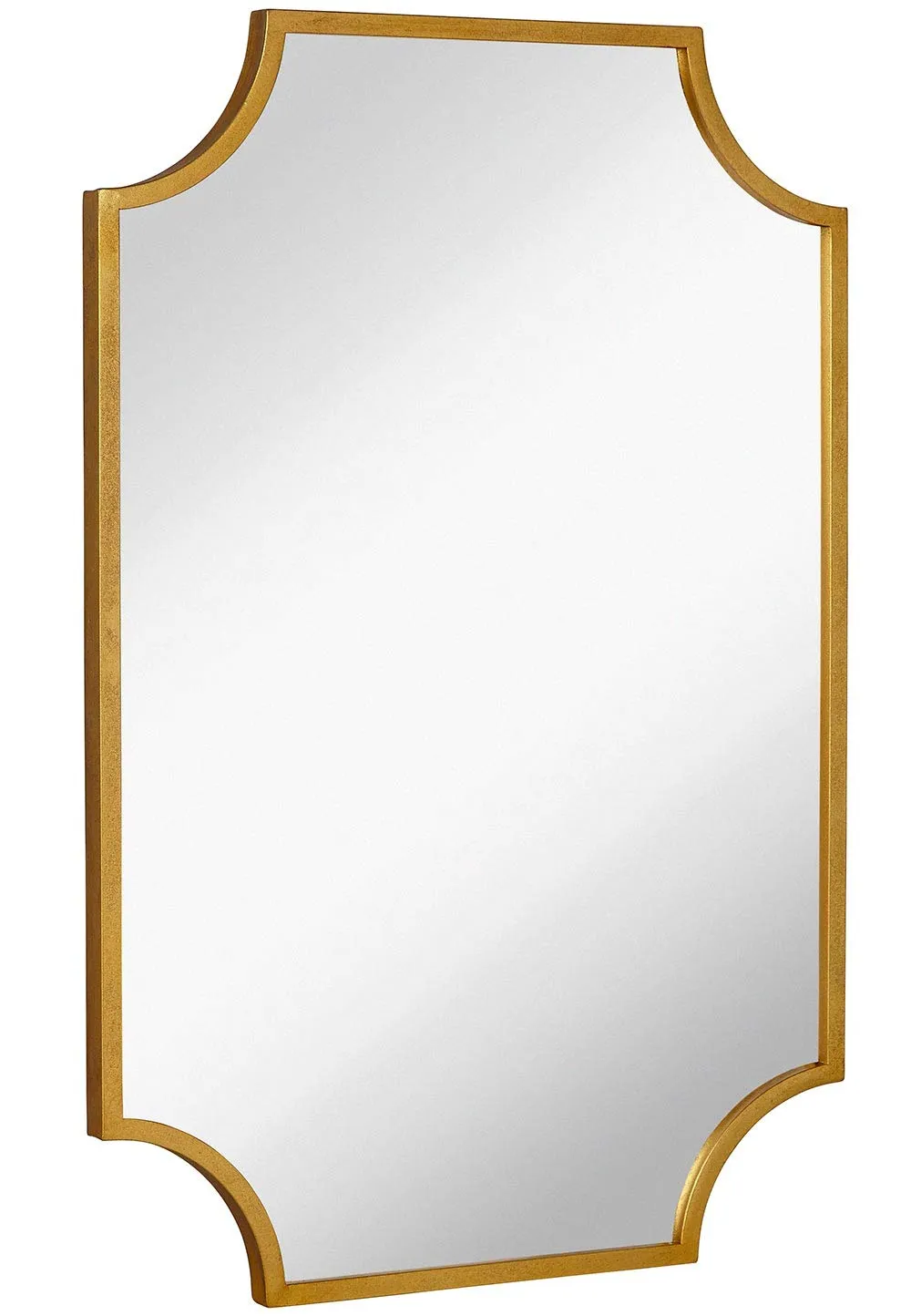 Gold Framed Mirror - Wall-Mounted Scalloped Mirror 30 X 40 Inches - Decorative Gold