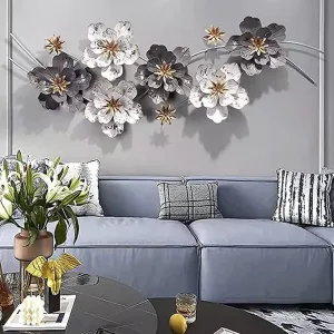 HRIDAY Abstract Metal Wall Art | Wall Hanging | Metal Wall Decor For Living Room | Color : Multi | Size: 51 X 22 INCH | Metal Art Wall Decor