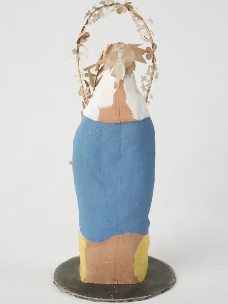 Late 19th-century Painted Terracotta Santibelli Statue - Saint Elizabeth of Hungary 16½"