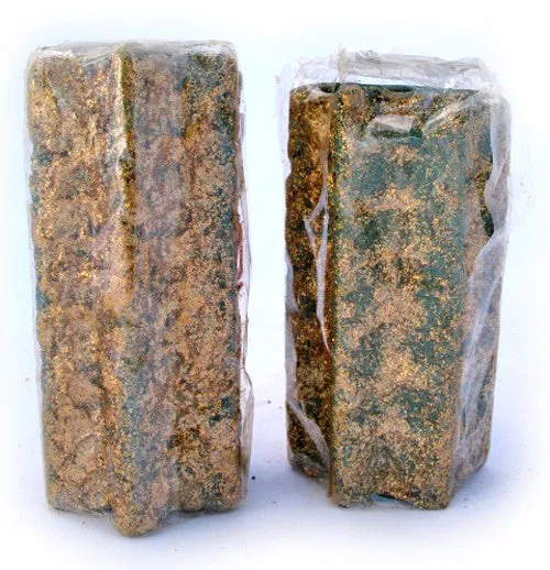 LOT 2 Glitters GOLD GREEN STAR STARS CANDLE CANDLES Christmas Day Thanksgiving Holiday Handmade Decors Decorations