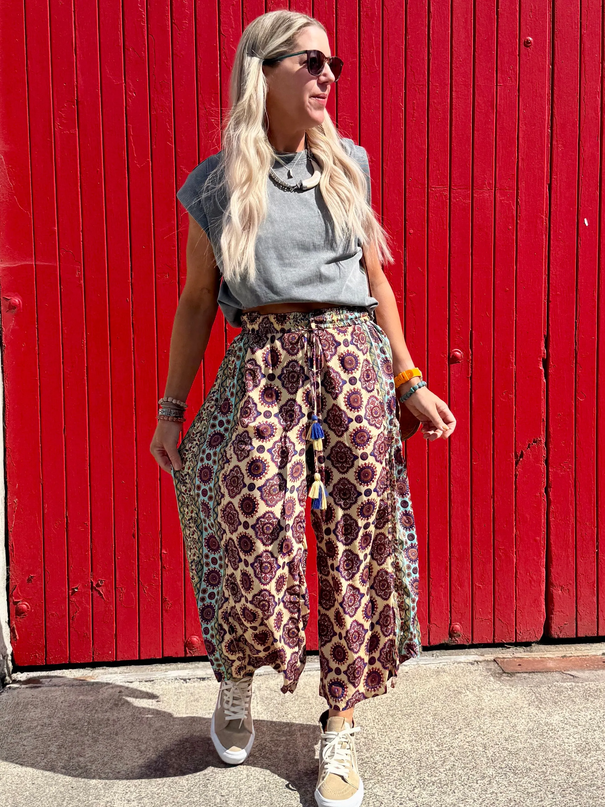 Ornate silk trousers