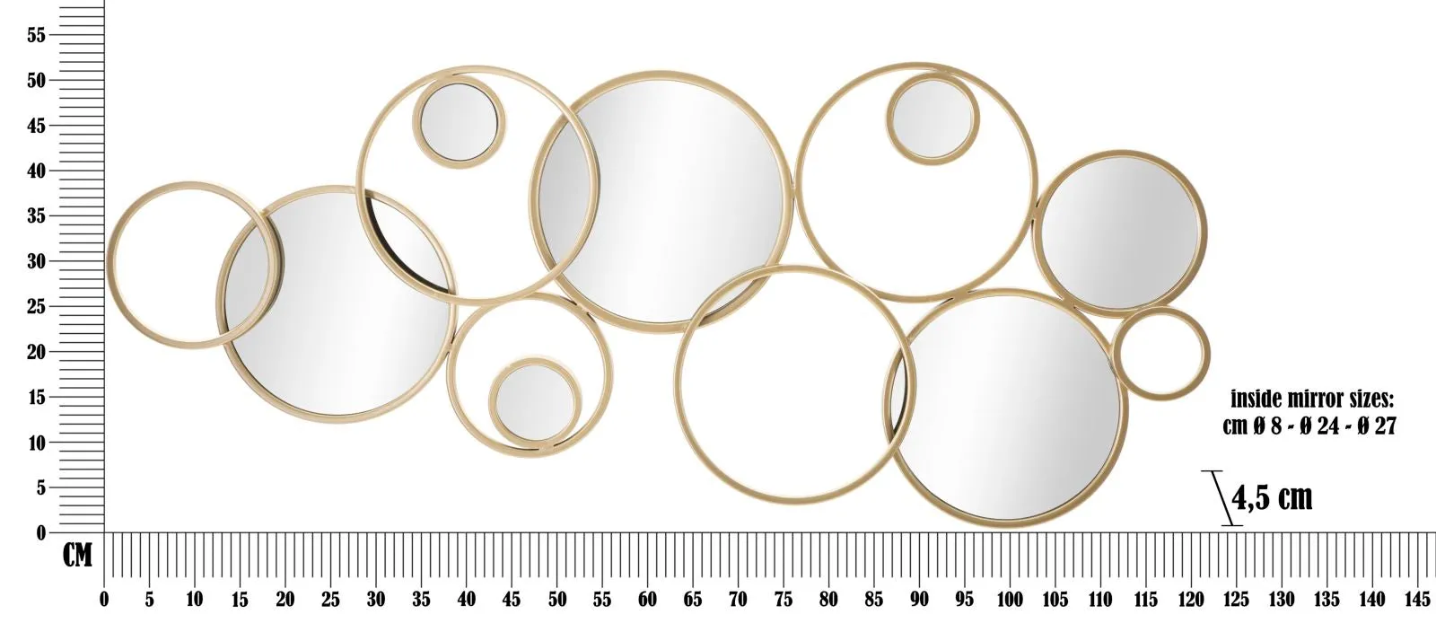 Small Round Wall Mirrors with Golden Round Frames