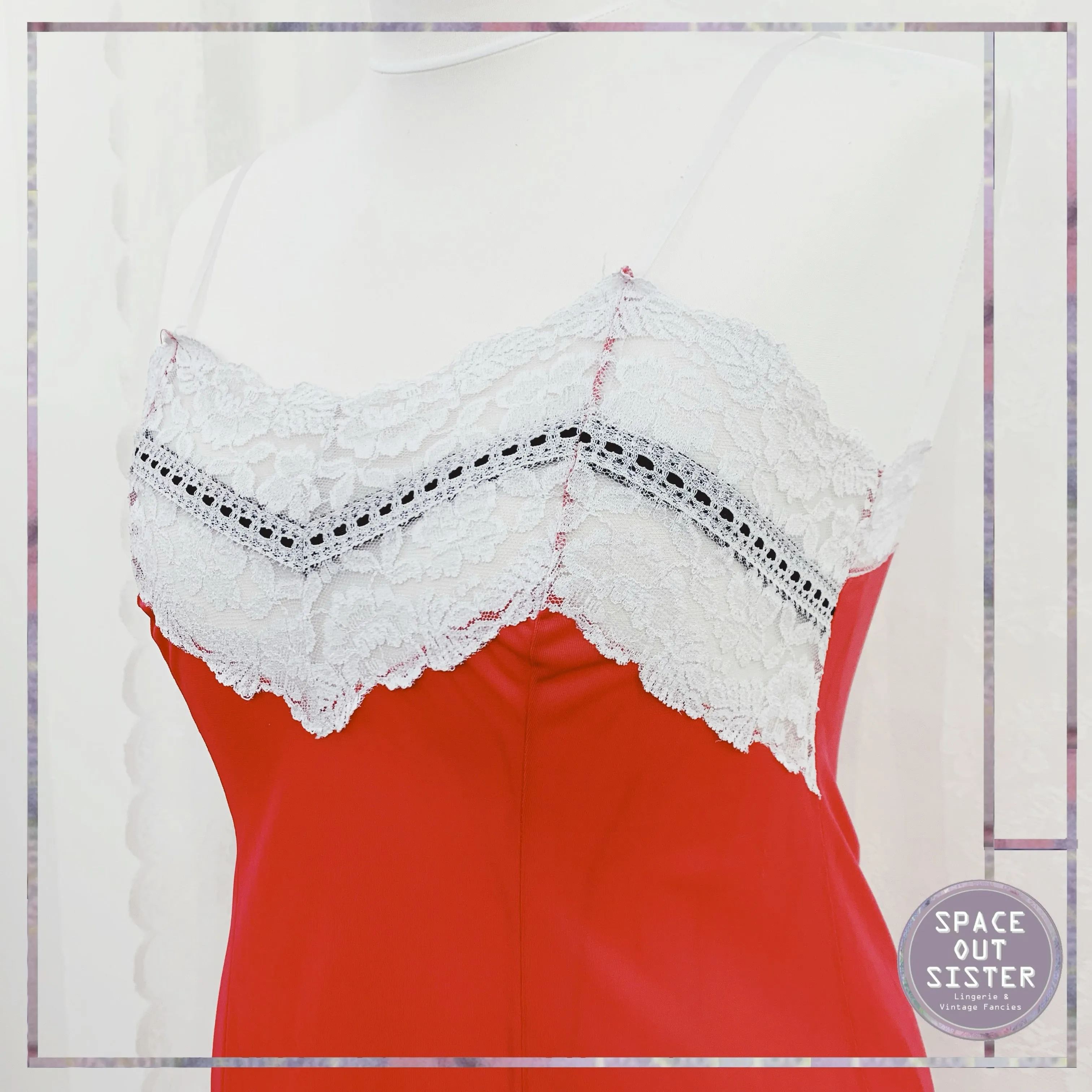 Vintage Deep Pink Ribbon Interlace Slip