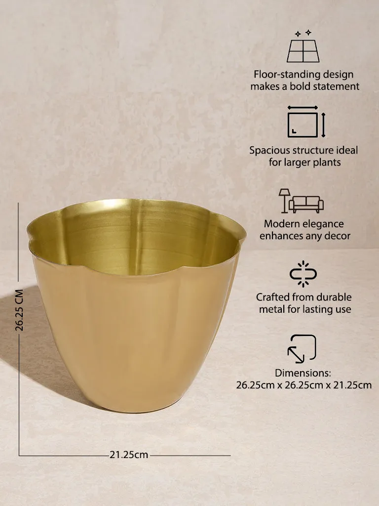 Westside Home Gold Floor Flower Pot